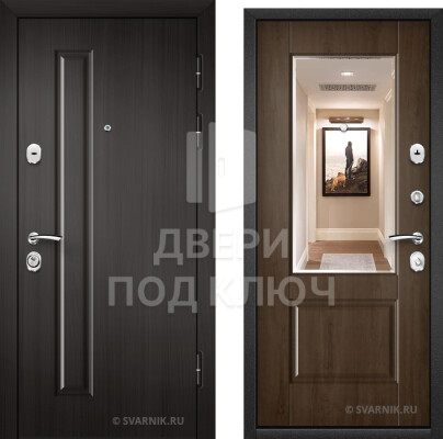 Уличная входная дверь с зеркалом с шумоизоляцией ДПК-8581